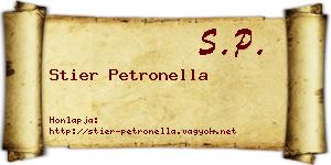 Stier Petronella névjegykártya